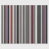 はっきりしたモノクストライプのギフトラップ ラッピングペーパー (フラット)