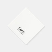 はっきりしたモノグラミニマルム白黒結婚ズ スタンダードカクテルナプキン (角)
