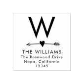 はっきりしたモノグラムのカスタム差出人住所ウッドスタンプ ラバースタンプ (インプリント)