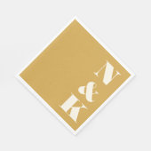 はっきりしたモノグラモダンムイニシャルイエロー結婚ズ スタンダードランチョンナプキン (角)