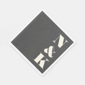 はっきりしたモノグラモダンムイニシャル結婚白黒 スタンダードランチョンナプキン (角)