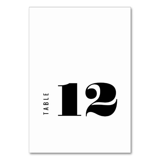 はっきりしたユニークコンテンポラリー白黒結婚s テーブルナンバー (裏面)