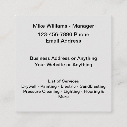 はっきりしたユニーク建築 スクエア名刺 (裏面)