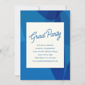 はっきりしたユニーク抽象芸術ブルー卒業党 招待状 (正面)