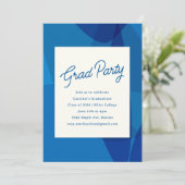 はっきりしたユニーク抽象芸術ブルー卒業党 招待状 (スタンド正面)