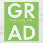 はっきりしたライムグリーン卒業 ワインラベル (シングルラベル)