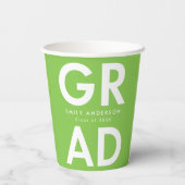 はっきりしたライムグリーン卒業 紙コップ (裏面)