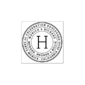 はっきりしたラウンドファミリー名&モノグラム差出人住所 ラバースタンプ (インプリント)