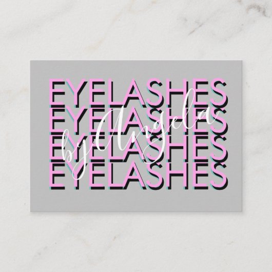 はっきりしたリピートまつげサロン爪、 ネイルピンク 名刺 (正面)
