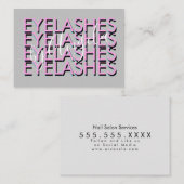 はっきりしたリピートまつげサロン爪、 ネイルピンク 名刺 (正面/裏面)