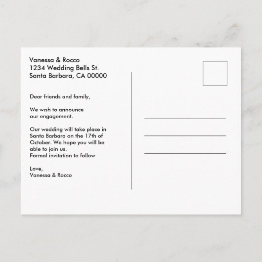 はっきりしたリングや輪を置く 案内ポストカード (裏面)