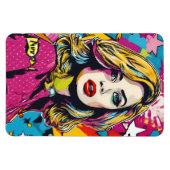 はっきりしたレトロアポップ・アートのートポートレート マグネット (横)