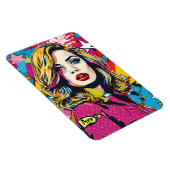 はっきりしたレトロアポップ・アートのートポートレート マグネット (右側)