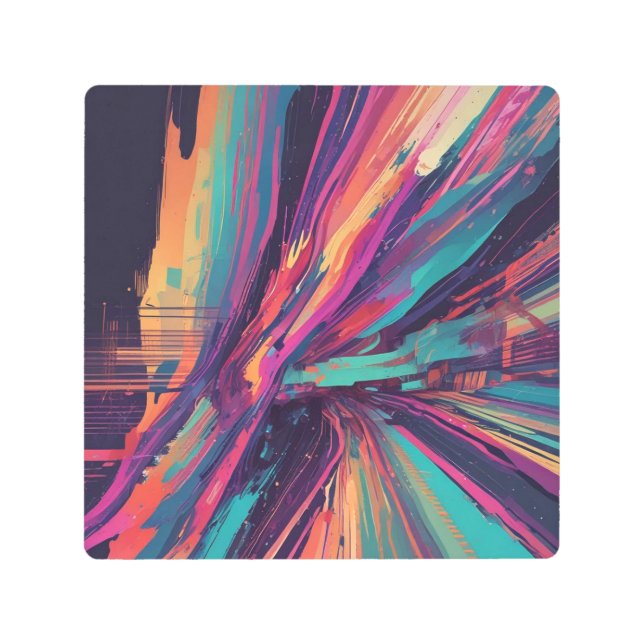 はっきりしたレトロウォールアート メタルプリント (正面)