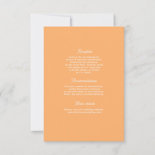 はっきりしたレトロオモダンレ結婚ンジのエンクロージャカード 出欠カード (正面)