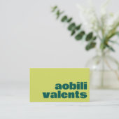 はっきりしたレトロカラフルタイポグラフィシャルトリューイエロー 名刺 (スタンド正面)