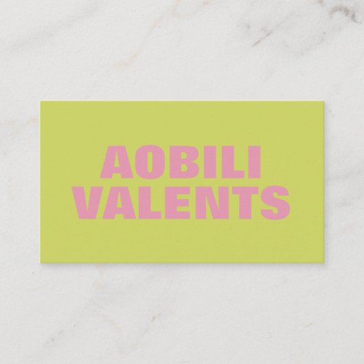 はっきりしたレトロカラフルタイポグラフィチャートルーズピンク 名刺 (正面)