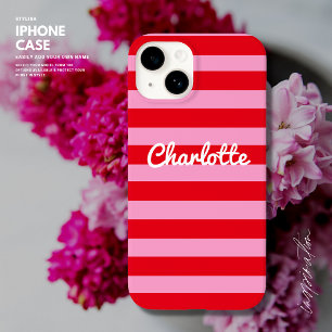 はっきりしたレトロカラフルレッドとピンクカスタム Case-Mate iPhone 14ケース