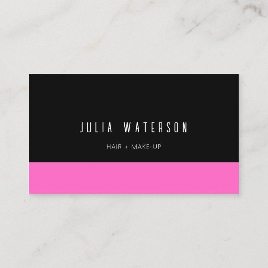 はっきりしたレトロカラーブロック – ブラックピンク、ロゴなし 名刺 (裏面)