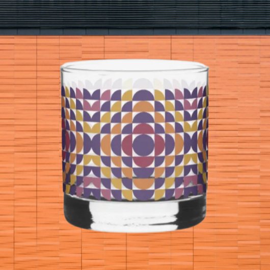 はっきりしたレトロサークル岩ガラス | 世紀半ば ウイスキーグラス