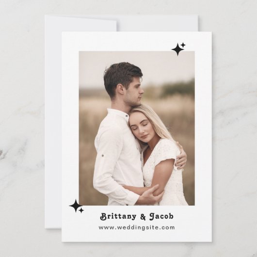 はっきりしたレトロシック結婚式招待状 招待状 (裏面)