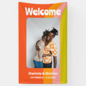 はっきりしたレトロシトラスウェルカム結婚ズ 横断幕 (縦)