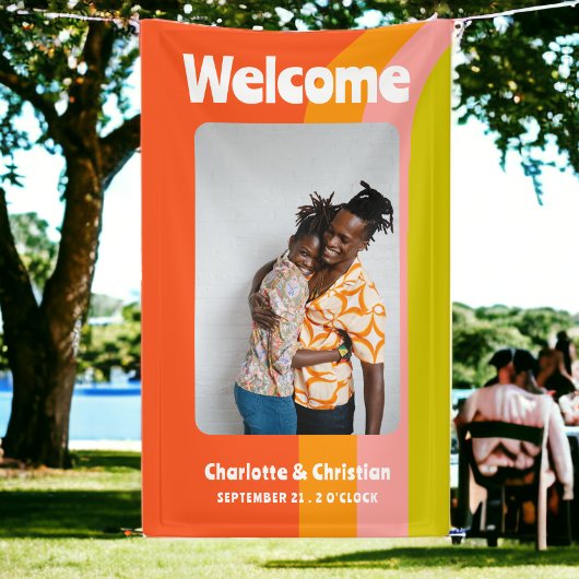 はっきりしたレトロシトラスウェルカム結婚ズ 横断幕