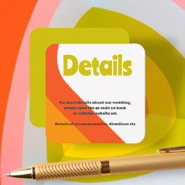 はっきりしたレトロシトラス結婚ズ エンクロージャーカード