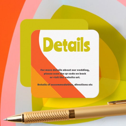 はっきりしたレトロシトラス結婚ズ エンクロージャーカード