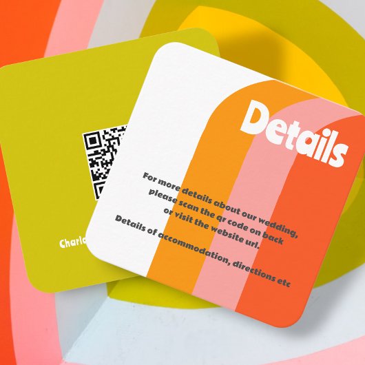 はっきりしたレトロシトラス結婚ズ エンクロージャーカード