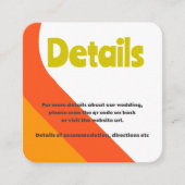 はっきりしたレトロシトラス結婚ズ エンクロージャーカード (正面)