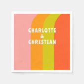 はっきりしたレトロシトラス結婚ズ スタンダードカクテルナプキン (正面)