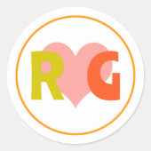 はっきりしたレトロシトラス結婚ズ ラウンドシール (正面)