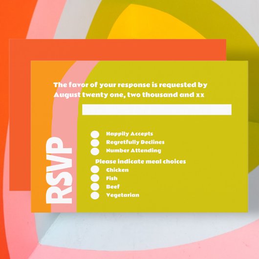 はっきりしたレトロシトラス結婚ズ 出欠カード