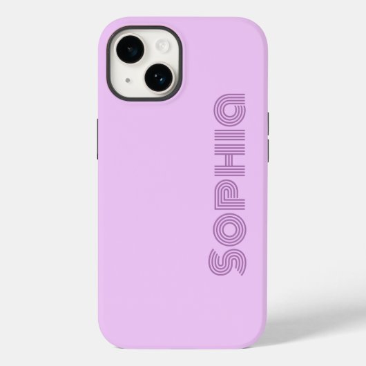 はっきりしたレトロシンプル薄紫ラベンダーモノグラム名 Case-Mate iPhoneケース (裏面)