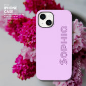 はっきりしたレトロシンプル薄紫ラベンダーモノグラム名 Case-Mate iPhoneケース