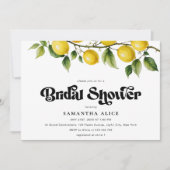 はっきりしたレトロスクリプイタリアントPosianoブライダルシャワー 招待状 (正面)