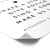 はっきりしたレトロスクリプトハート結婚のビデオブースサイン ポスター (角)