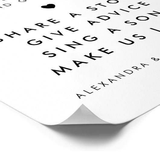 はっきりしたレトロスクリプトハート結婚のビデオブースサイン ポスター (角)