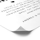 はっきりしたレトロスクリプト記念ピアナ結婚タの標識 ポスター (角)