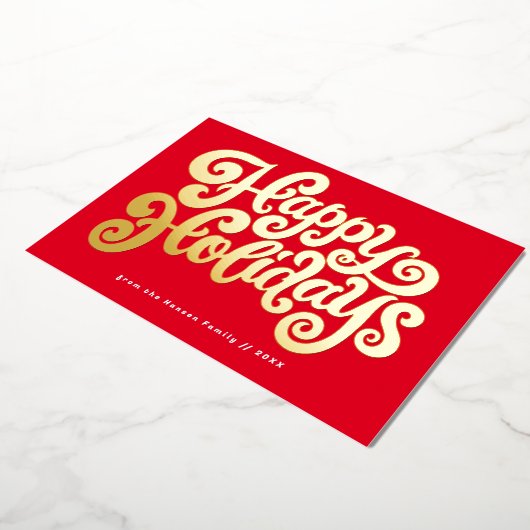 はっきりしたレトロスクリプト 箔シーズンカード (回転した状態)