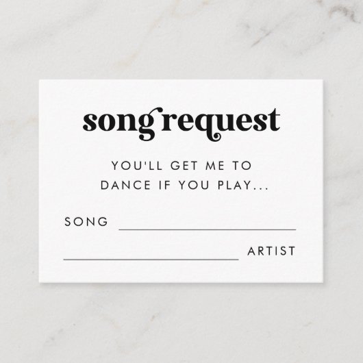 はっきりしたレトロス結婚クリプトの歌のリクエスト エンクロージャーカード (正面)