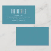 はっきりしたレトロタイポグラフィシックティール(緑がかった色)結婚ズWebサイト エンクロージャーカード (正面/裏面)