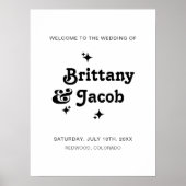 はっきりしたレトロタイポグラフィ結婚の歓迎ポスター ポスター (正面)