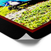 はっきりしたレトロトラベルトレーラーカンパーアート ポスター (角)