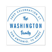 はっきりしたレトロファミリー名ラウンド差出人住所 セルフインキングスタンプ (デザイン)