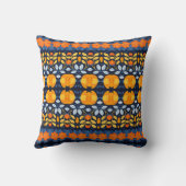 はっきりしたレトロフローライラストレーション(オレンジ) クッション (裏面)