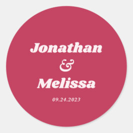 はっきりしたレトロブライトビバマゼンタホットピンク結婚ズ ラウンドシール