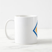 はっきりしたレトロメトロMロゴアーバントランジットエンブレム コーヒーマグカップ (左)