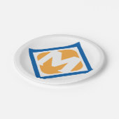 はっきりしたレトロメトロMロゴアーバントランジットエンブレム ペーパープレート (アングル)